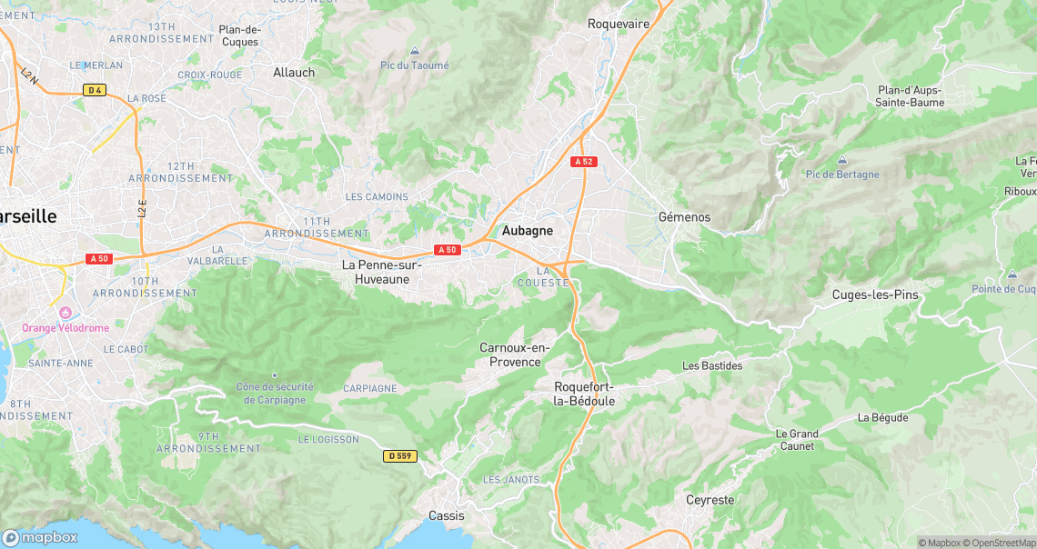 Localisation de la voiture à Aubagne