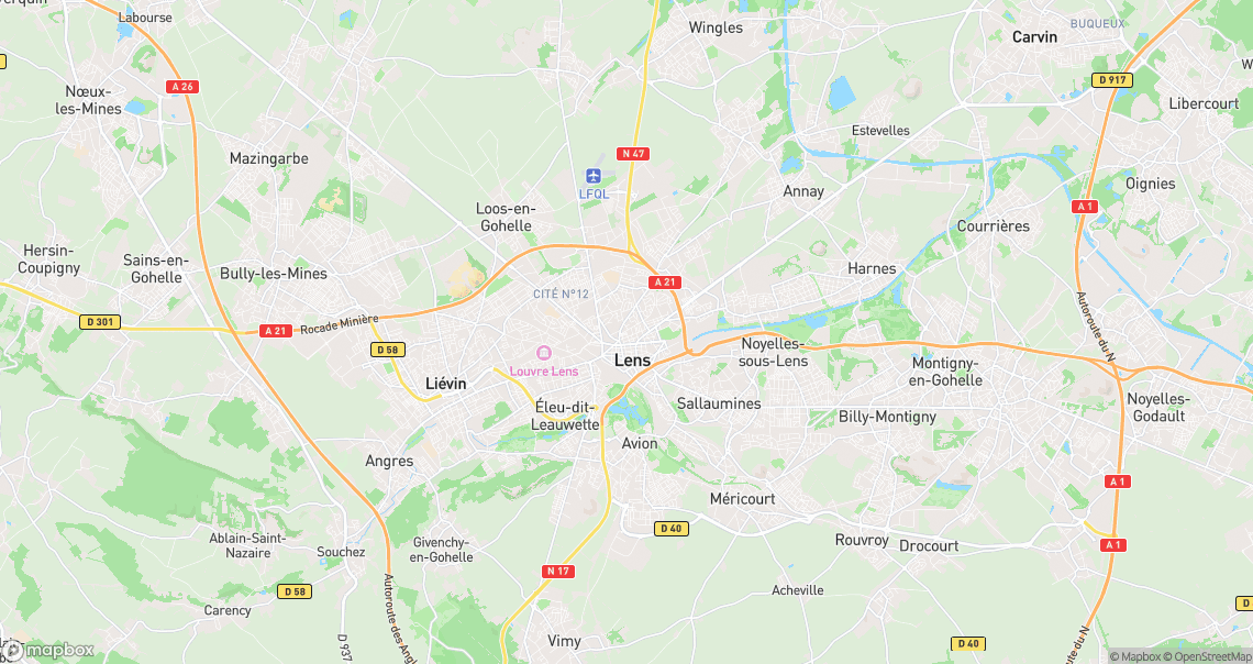 Localisation de la voiture à Lens