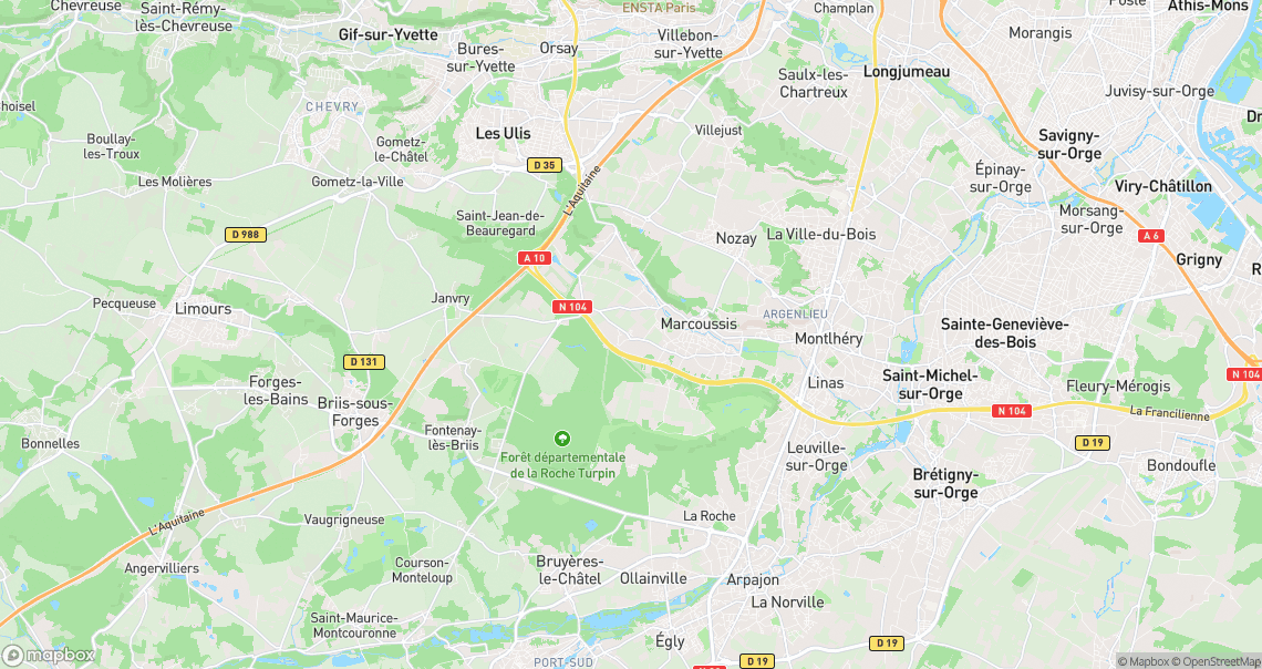 Localisation de la voiture à Marcoussis