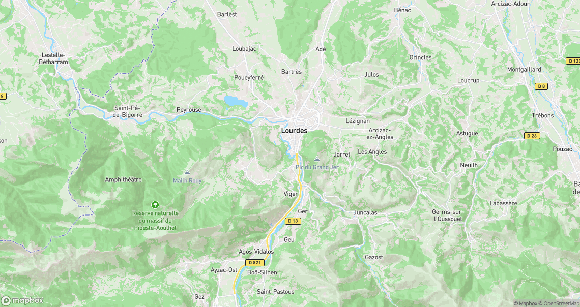 Localisation de la voiture à Lourdes