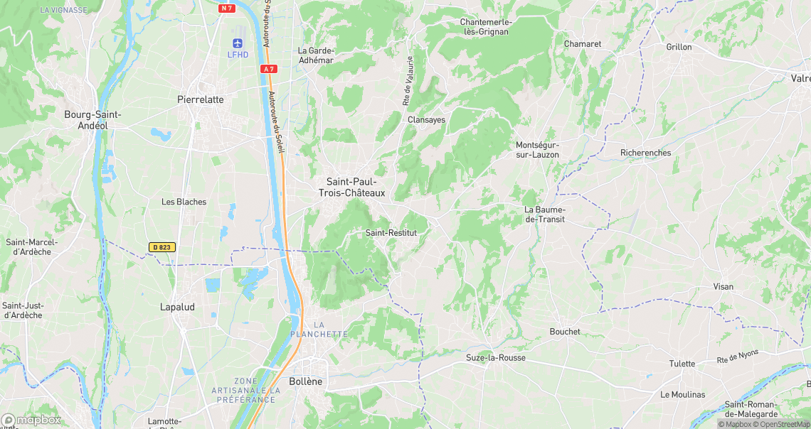 Localisation de la voiture à Saint-Restitut