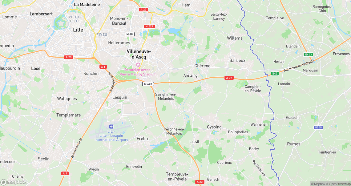 Localisation de la voiture à Sainghin-en-Mélantois