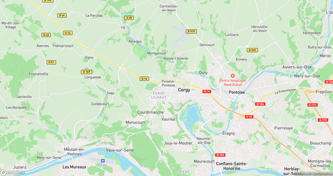 Localisation de la voiture à Cergy