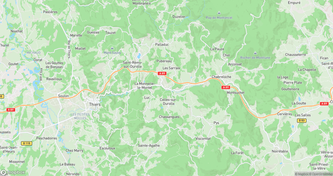 Localisation de la voiture à La Monnerie-le-Montel