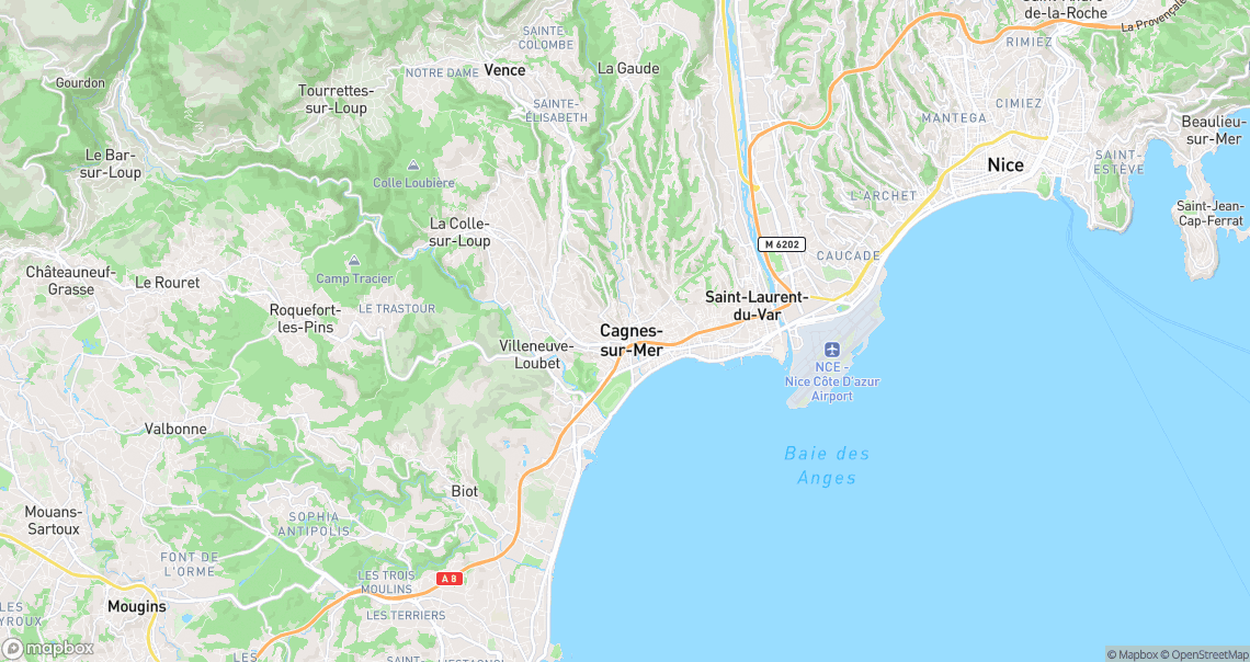 Localisation de la voiture à Cagnes-sur-Mer