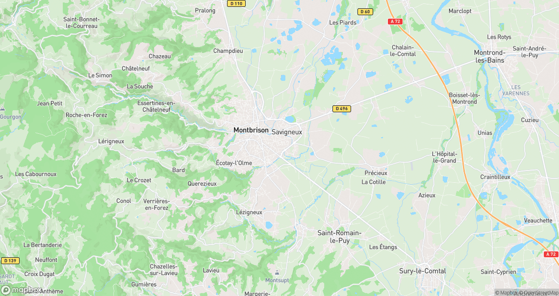 Localisation de la voiture à Montbrison