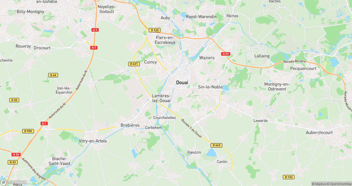Localisation de la voiture à Douai