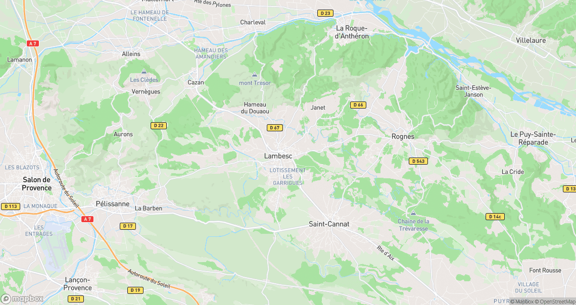 Localisation de la voiture à Lambesc