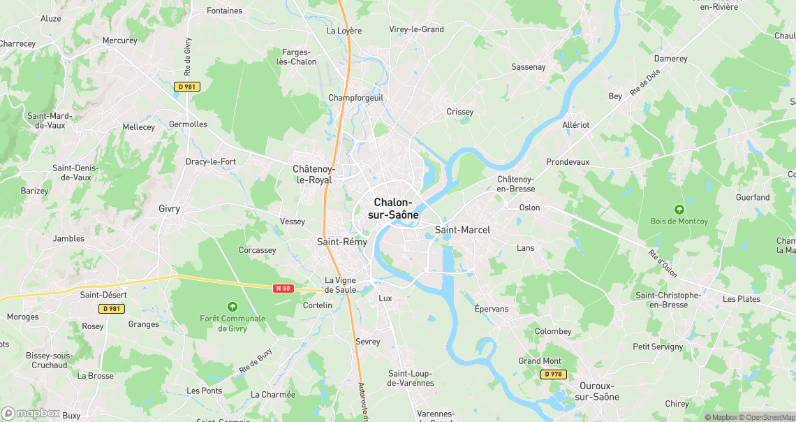 Localisation de la voiture à Chalon-sur-Saône