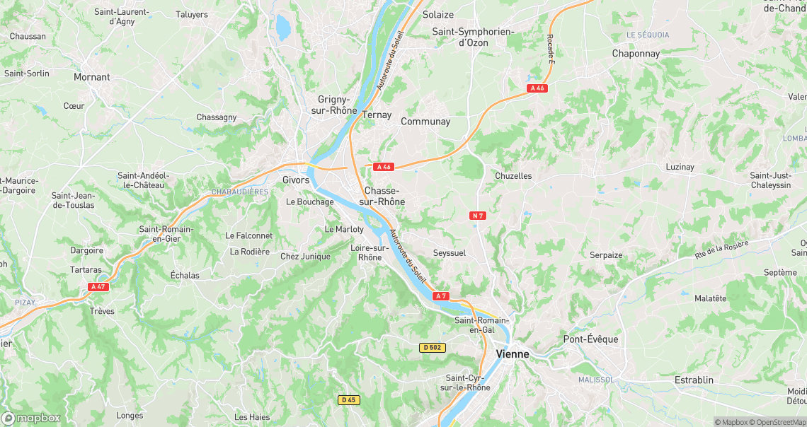Localisation de la voiture à Chasse-sur-Rhône
