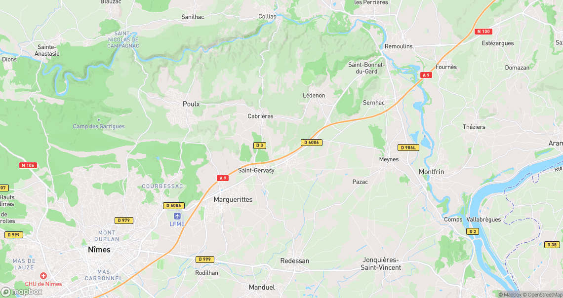Localisation de la voiture à Bezouce