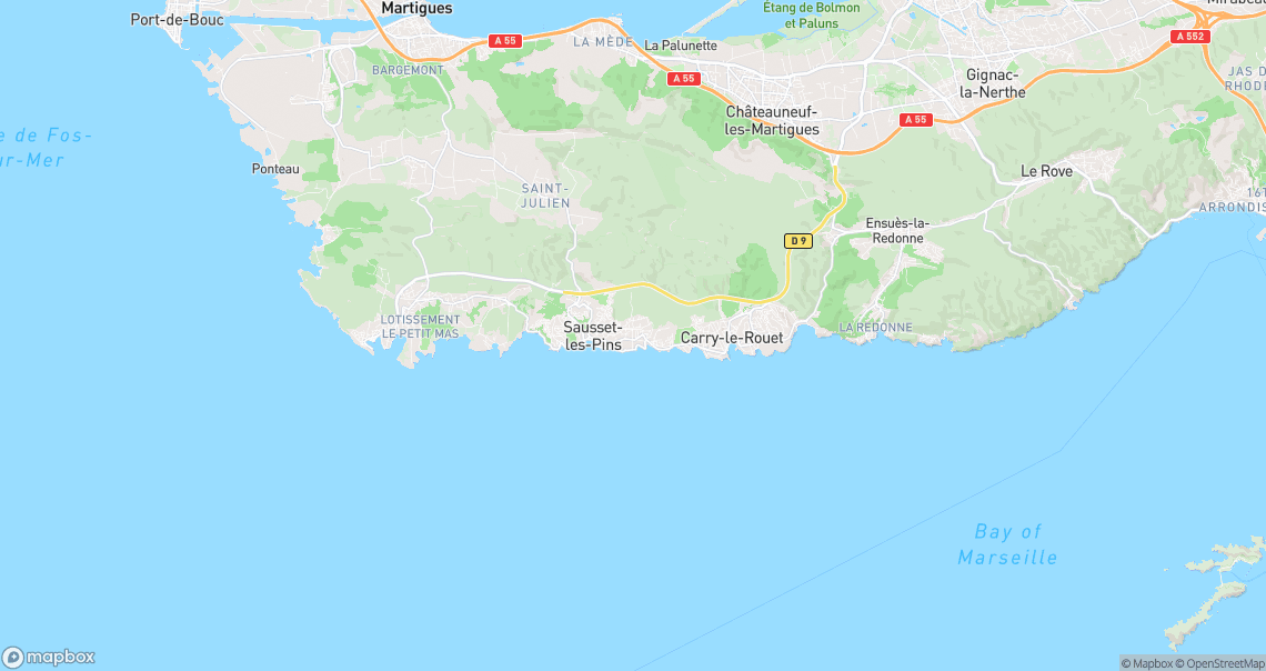 Localisation de la voiture à Sausset-les-Pins