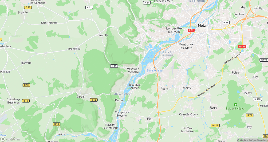 Localisation de la voiture à Ars-sur-Moselle