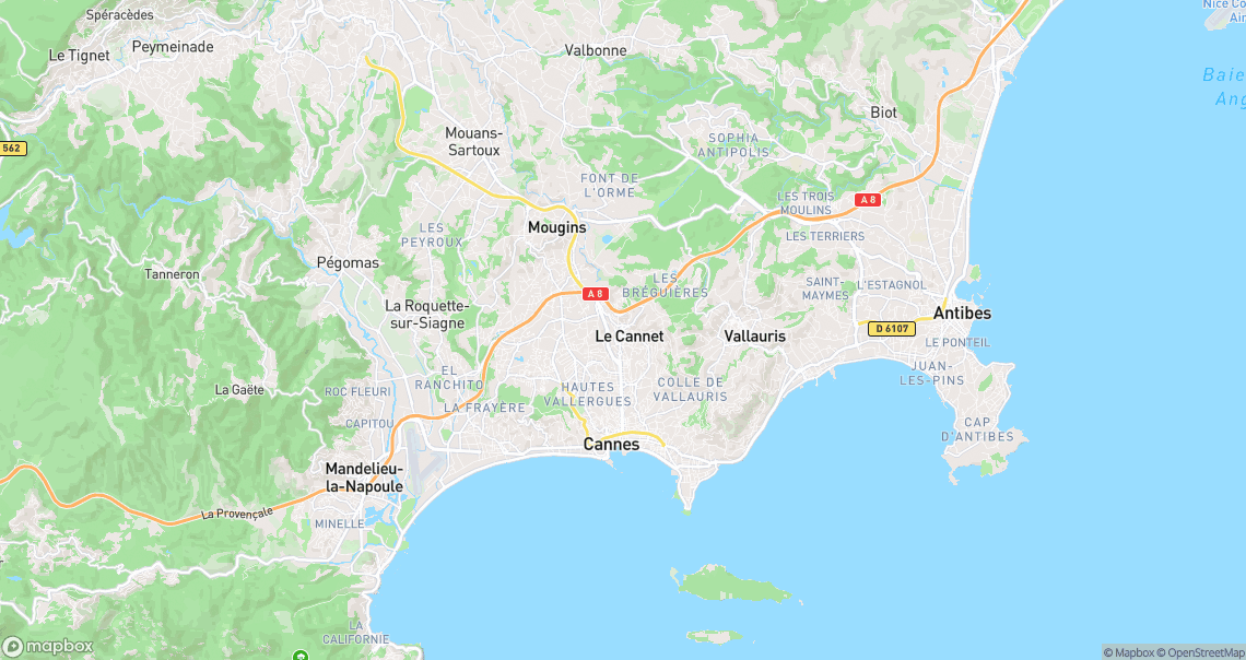 Localisation de la voiture à Le Cannet