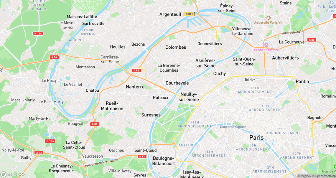 Localisation de la voiture à Courbevoie