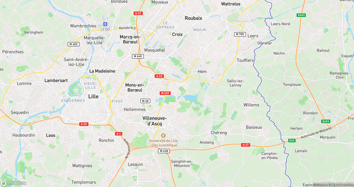Localisation de la voiture à Villeneuve-d'Ascq