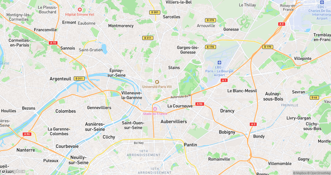 Localisation de la voiture à Saint-Denis