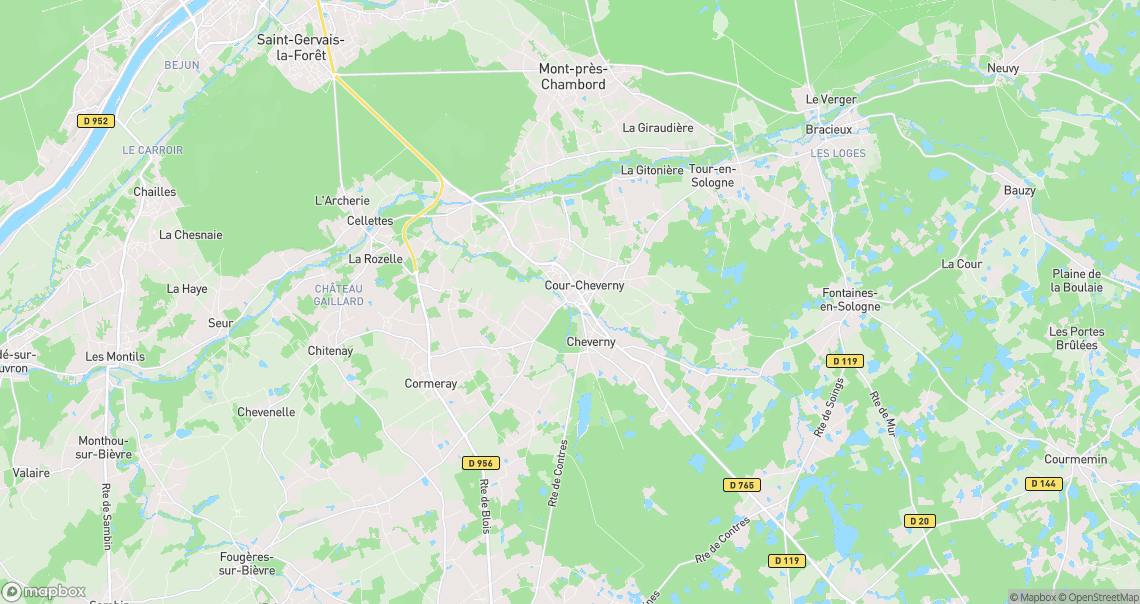 Localisation de la voiture à Cour-Cheverny