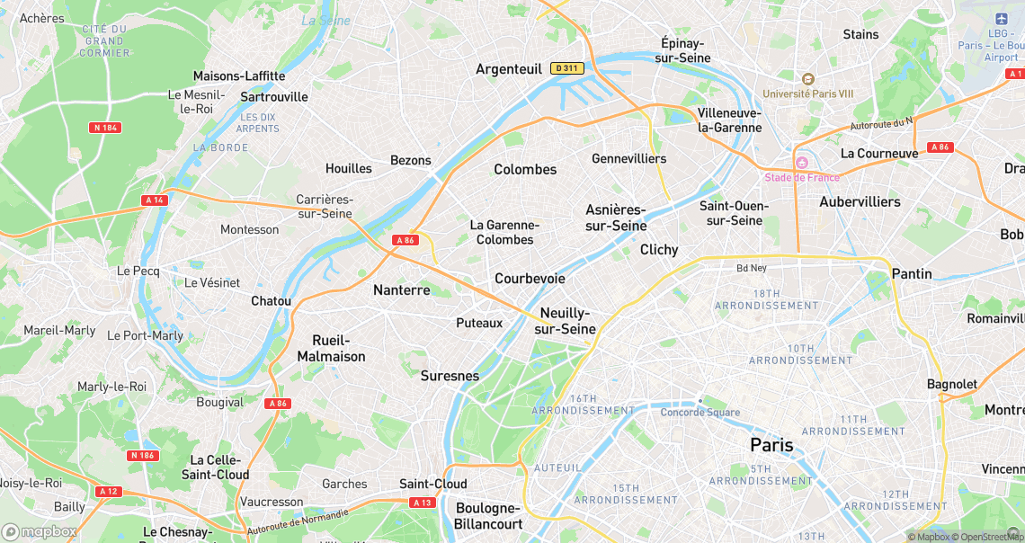 Localisation de la voiture à Courbevoie