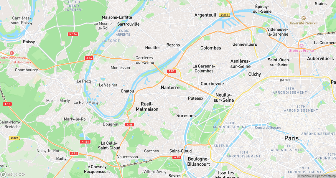 Localisation de la voiture à Nanterre