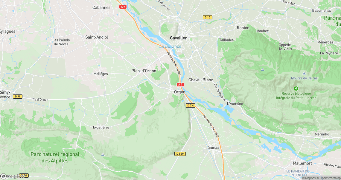 Localisation de la voiture à Orgon