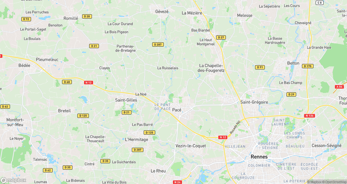 Localisation de la voiture à Pacé