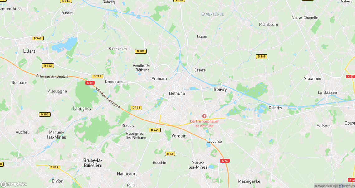 Localisation de la voiture à Béthune
