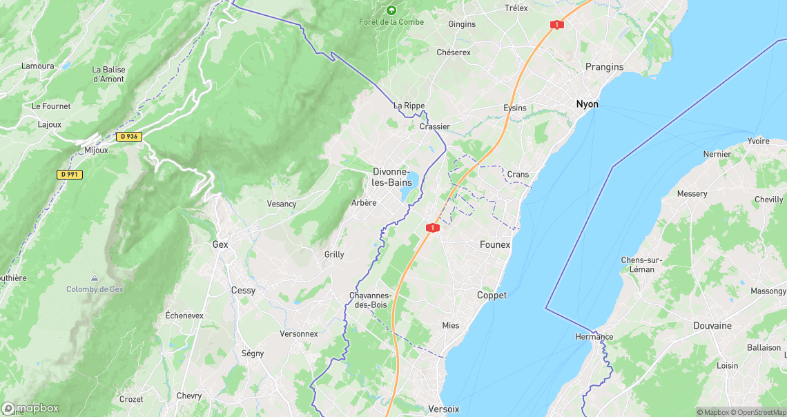 Localisation de la voiture à Divonne-les-Bains