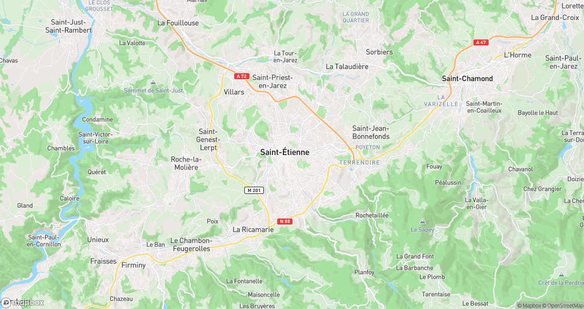 Localisation de la voiture à Saint-Étienne
