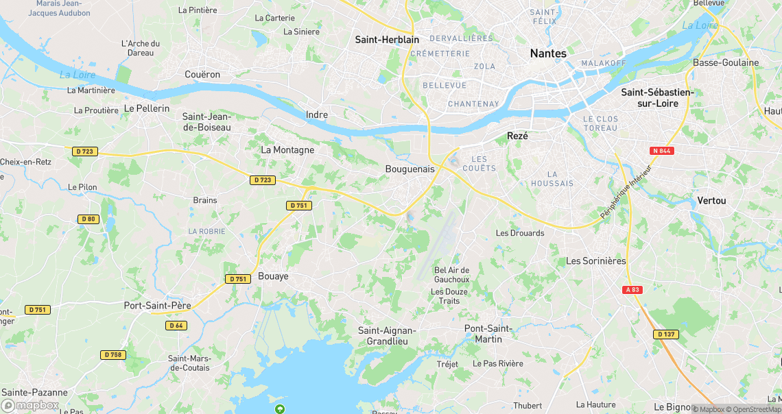 Localisation de la voiture à Bouguenais