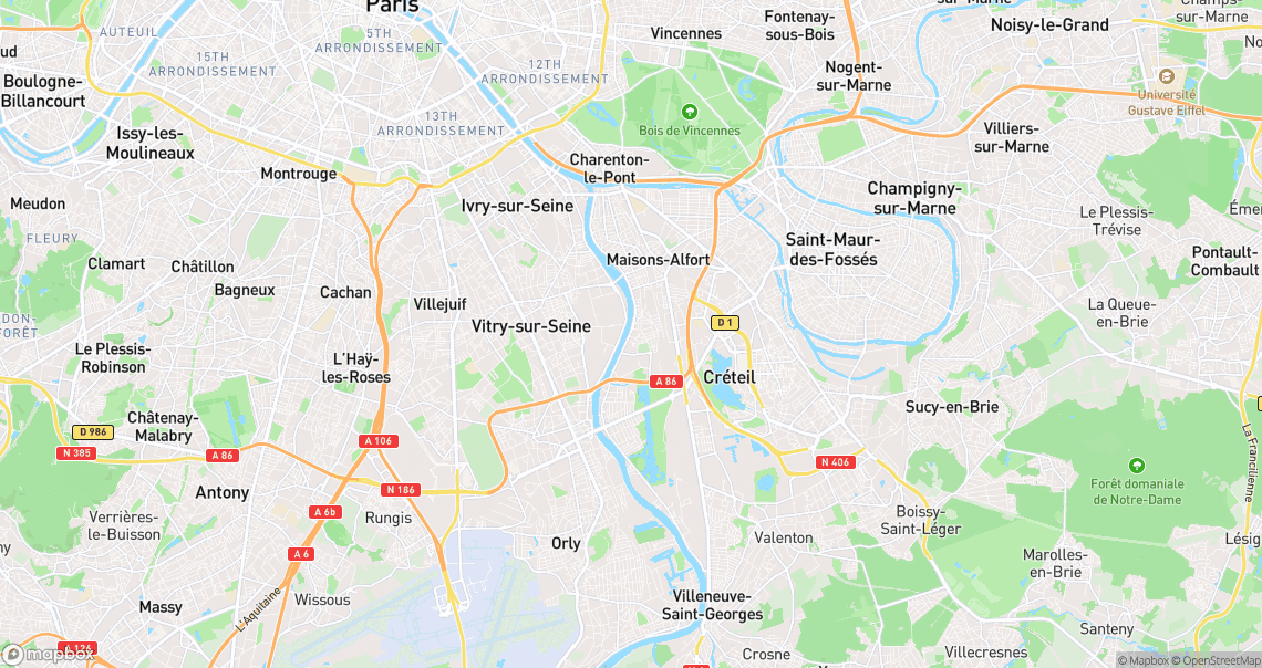 Localisation de la voiture à Alfortville