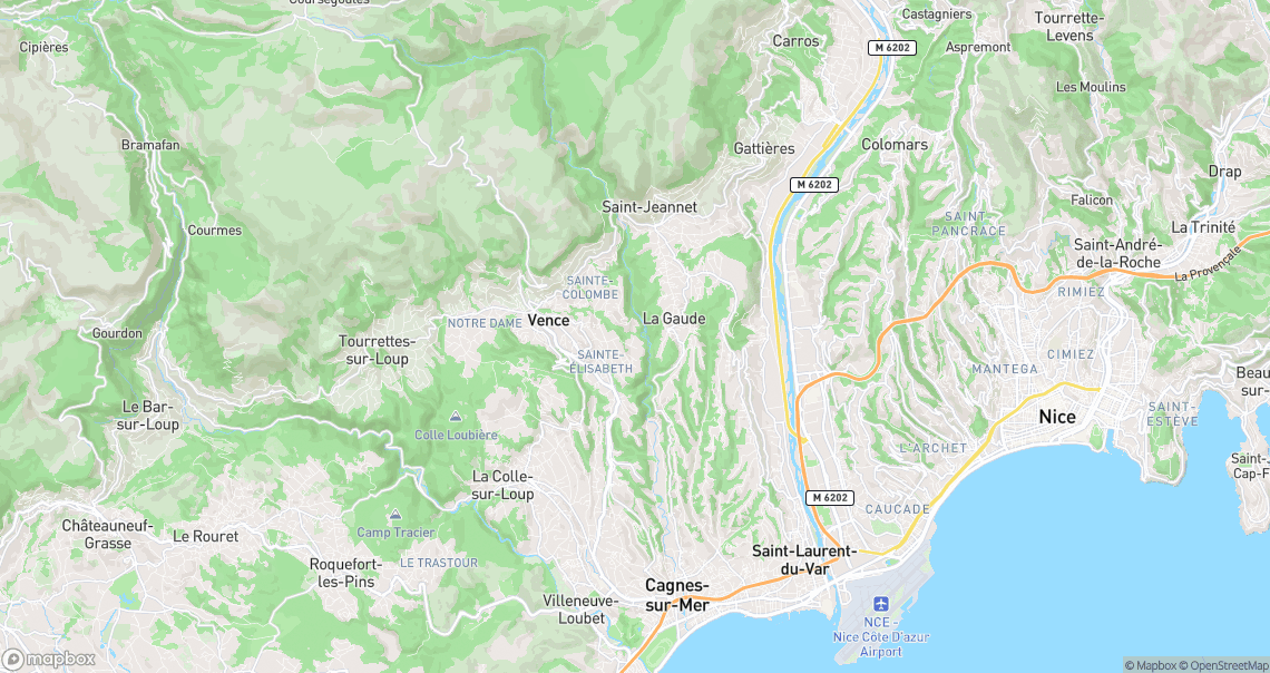 Localisation de la voiture à Vence