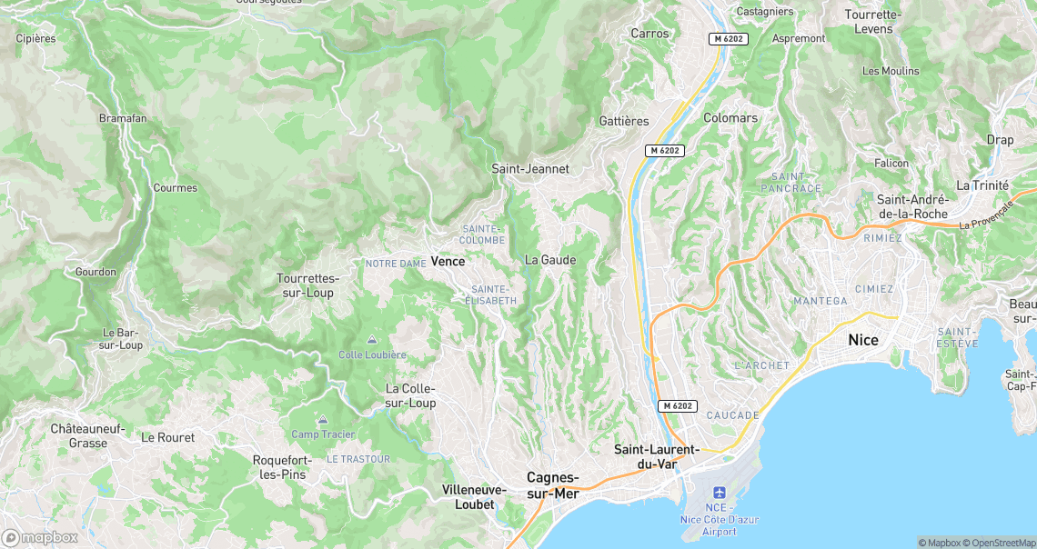 Localisation de la voiture à Vence