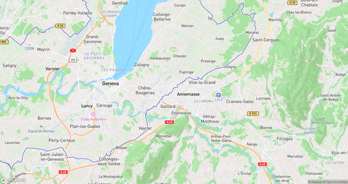 Localisation de la voiture à Ambilly