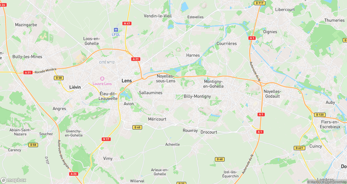 Localisation de la voiture à Noyelles-sous-Lens