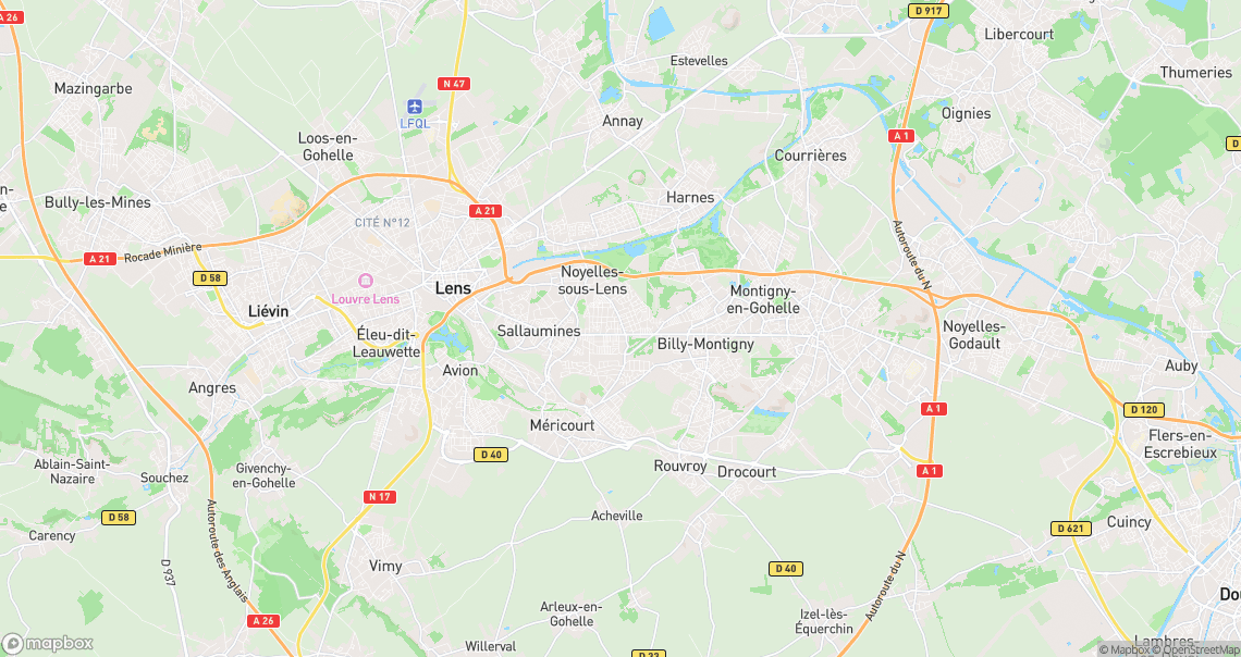 Localisation de la voiture à Noyelles-sous-Lens