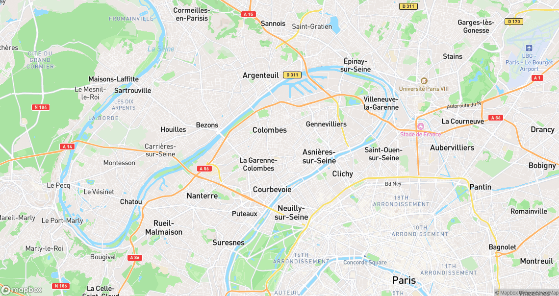 Localisation de la voiture à Colombes
