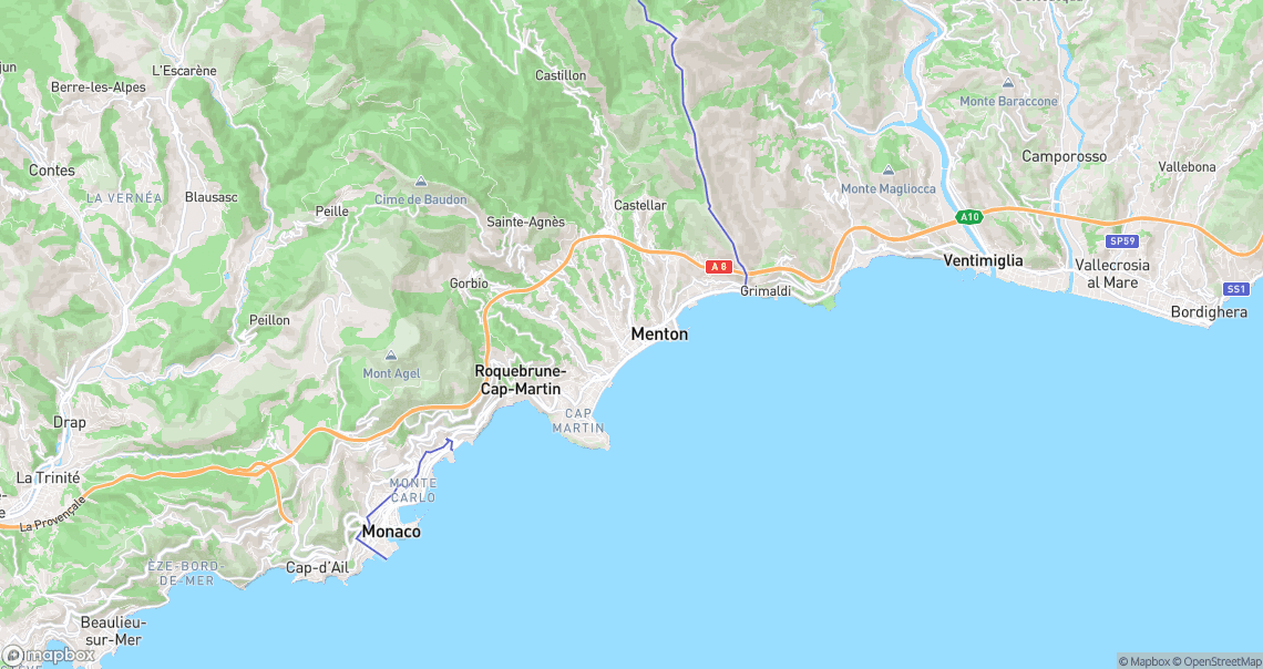 Localisation de la voiture à Menton