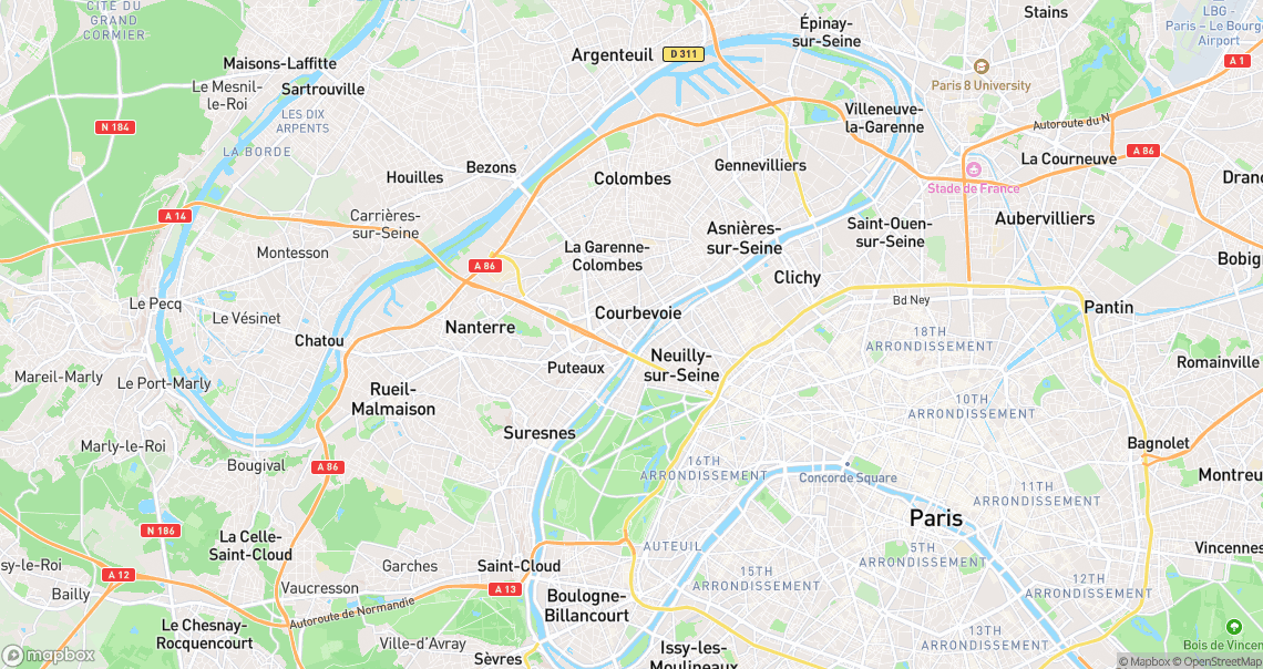 Localisation de la voiture à Courbevoie