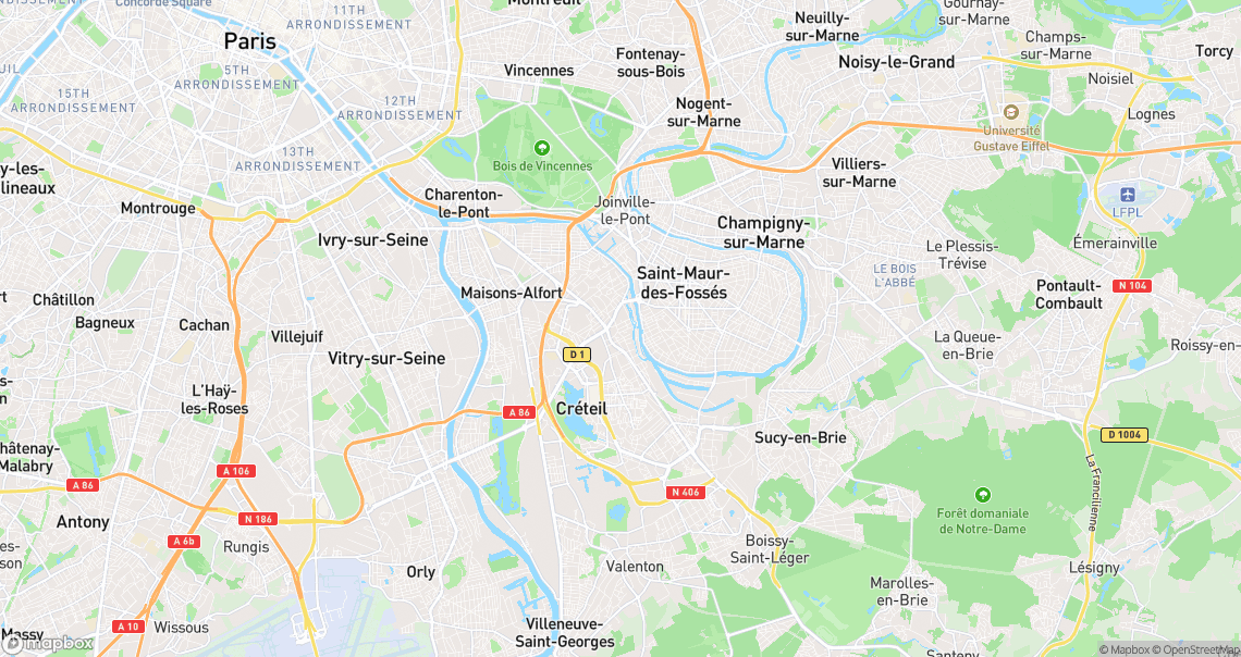 Localisation de la voiture à Créteil