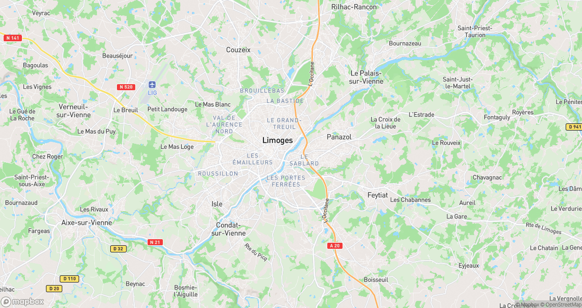 Localisation de la voiture à Limoges