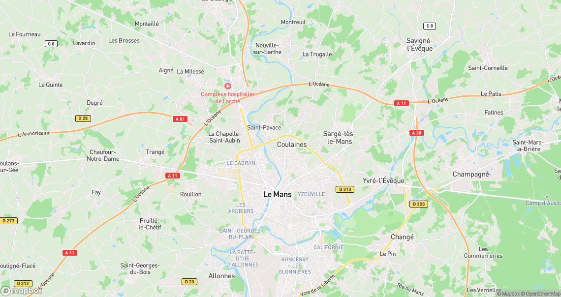 Localisation de la voiture à Coulaines