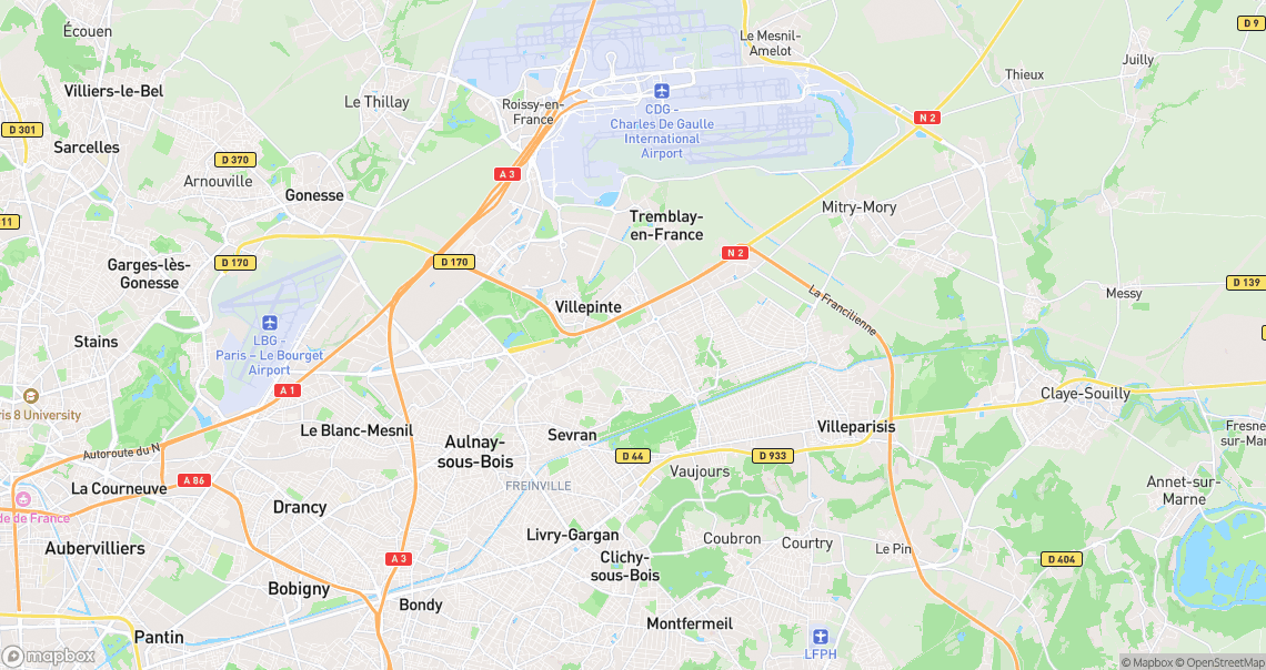 Localisation de la voiture à Villepinte
