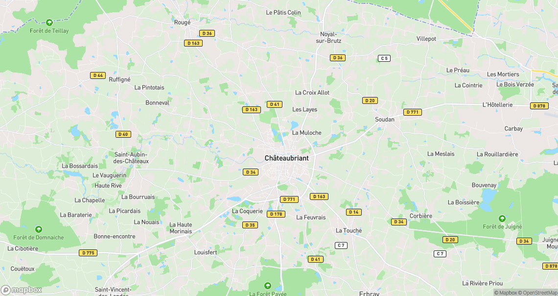 Localisation de la voiture à Châteaubriant