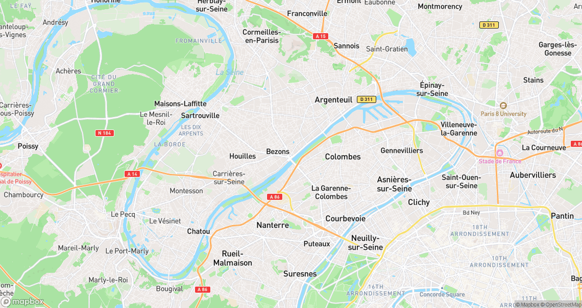 Localisation de la voiture à Bezons