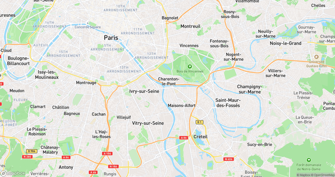 Localisation de la voiture à Alfortville