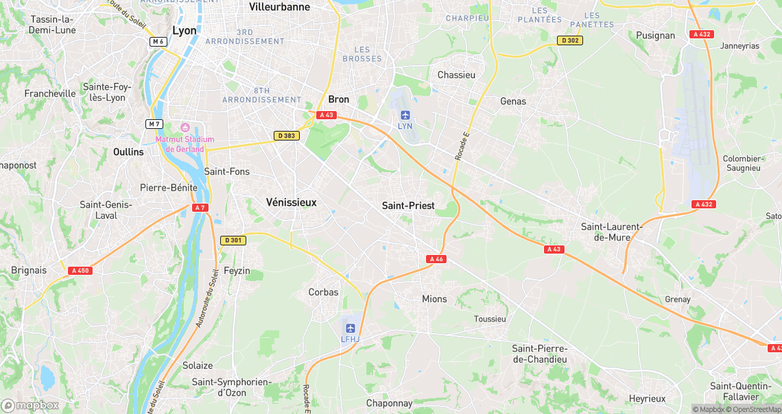 Localisation de la voiture à Saint-Priest