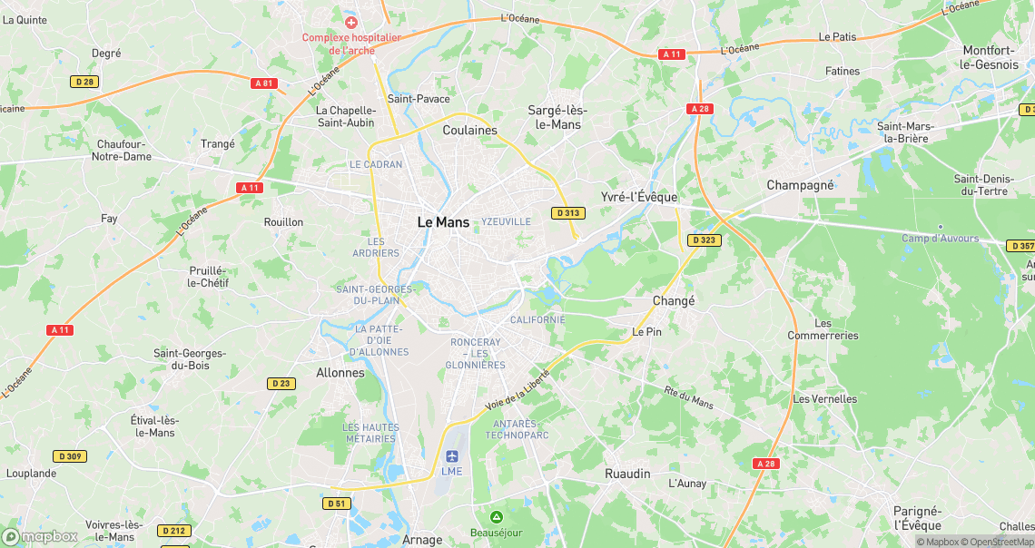 Localisation de la voiture à Le Mans