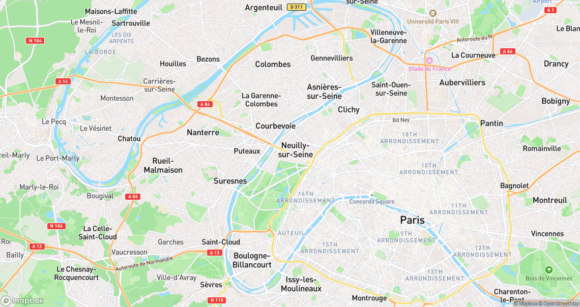 Localisation de la voiture à Neuilly-sur-Seine