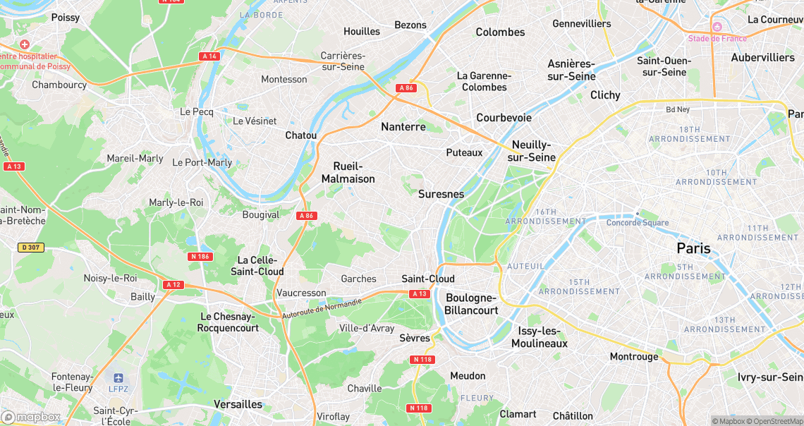 Localisation de la voiture à Rueil-Malmaison